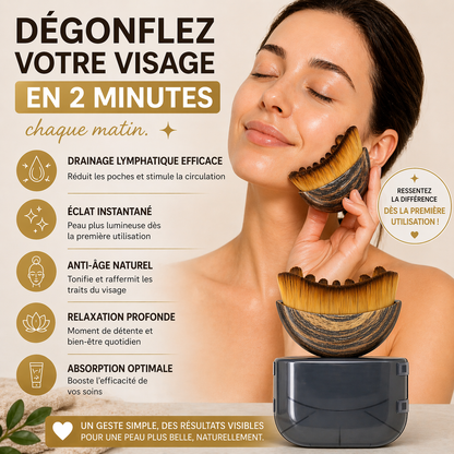 Brosse Drainage Lymphatique Visage    Retrouvez un visage frais et lumineux en seulement 2 minutes par jour ✨